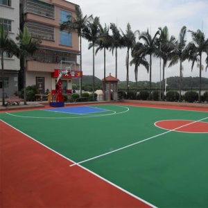 深圳市沙井華勝學(xué)校丙烯酸籃球場(chǎng)_戶(hù)外運(yùn)動(dòng)地面案例_廣東