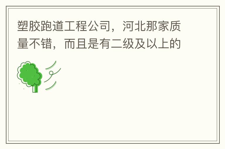 塑膠跑道工程公司，河北那家質(zhì)量不錯，而且是有二級及以上的公司