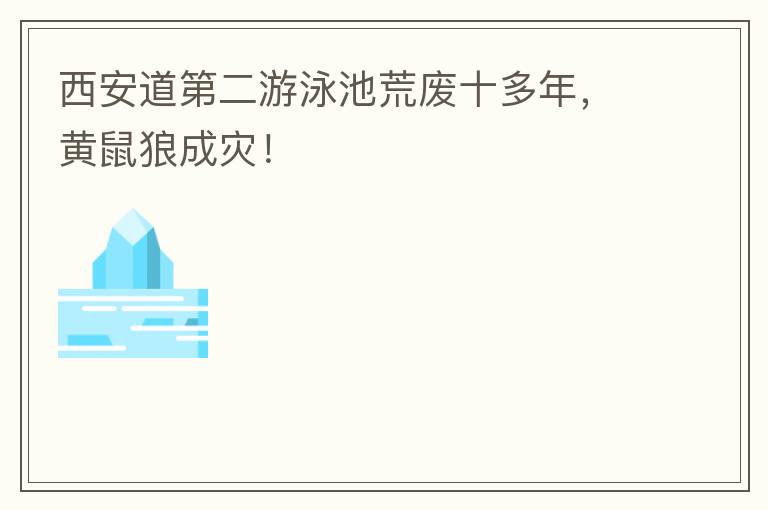西安道第二游泳池荒廢十多年，黃鼠狼成災(zāi)！