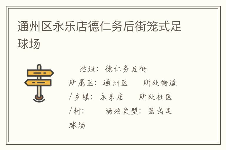 通州區(qū)永樂店德仁務(wù)后街籠式足球場(chǎng)