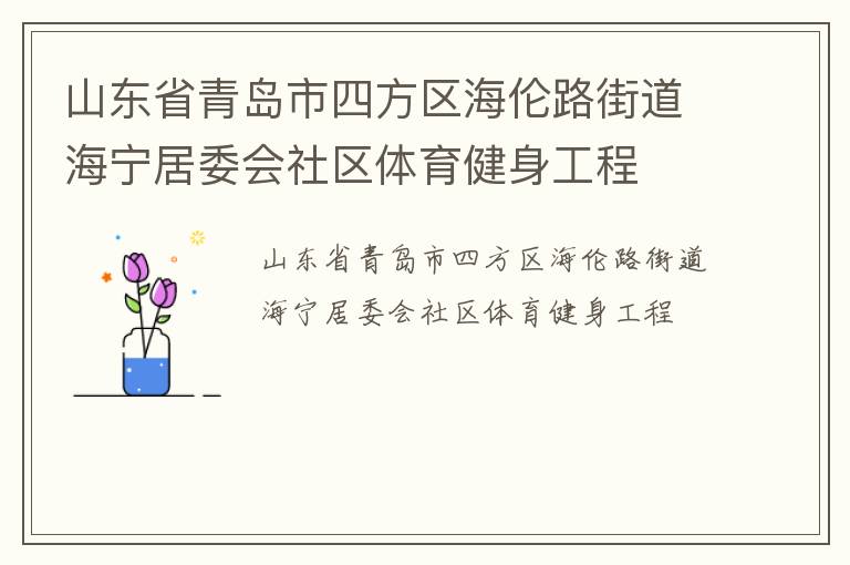 山東省青島市四方區(qū)海倫路街道海寧居委會社區(qū)體育健身工程