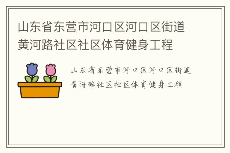 山東省東營市河口區(qū)河口區(qū)街道黃河路社區(qū)社區(qū)體育健身工程