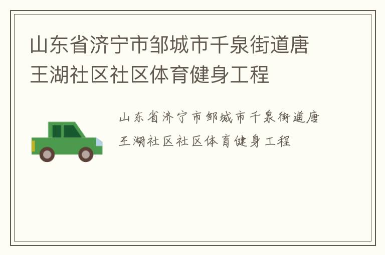 山東省濟寧市鄒城市千泉街道唐王湖社區(qū)社區(qū)體育健身工程