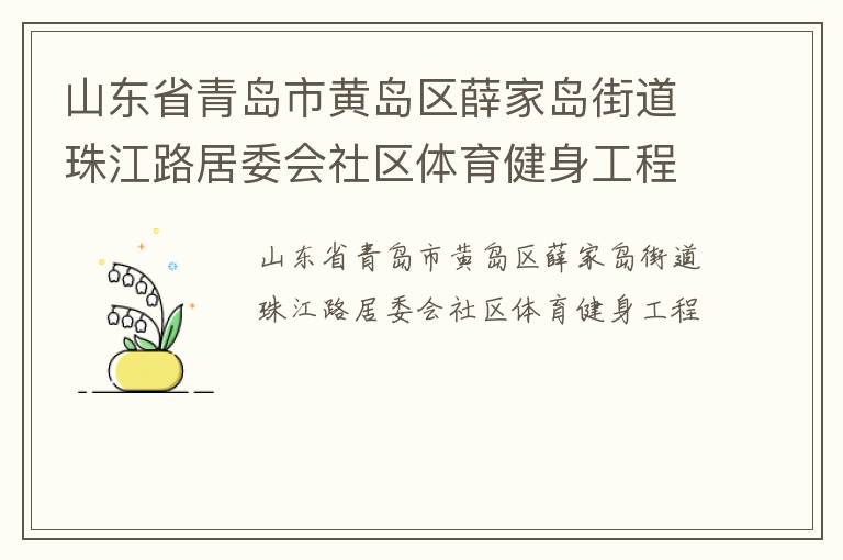 山東省青島市黃島區(qū)薛家島街道珠江路居委會(huì)社區(qū)體育健身工程