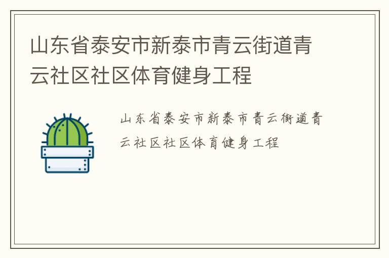 山東省泰安市新泰市青云街道青云社區(qū)社區(qū)體育健身工程
