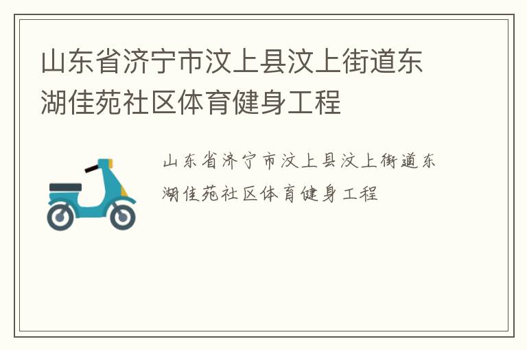 山東省濟(jì)寧市汶上縣汶上街道東湖佳苑社區(qū)體育健身工程