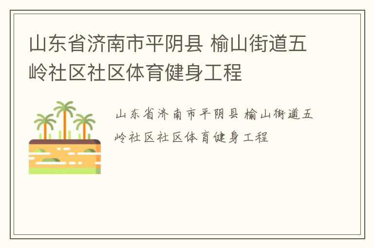 山東省濟南市平陰縣 榆山街道五嶺社區(qū)社區(qū)體育健身工程