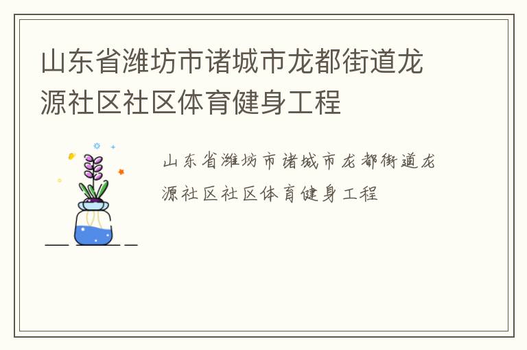 山東省濰坊市諸城市龍都街道龍?jiān)瓷鐓^(qū)社區(qū)體育健身工程