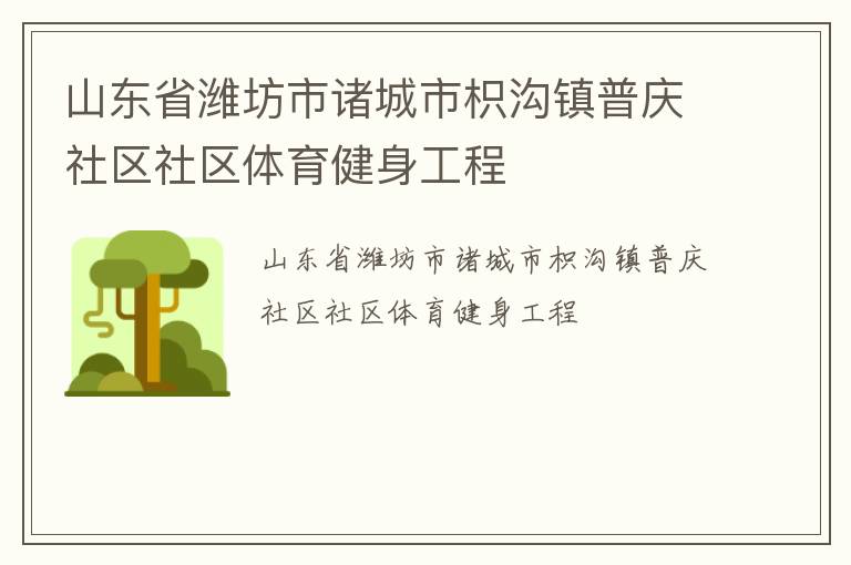 山東省濰坊市諸城市枳溝鎮(zhèn)普慶社區(qū)社區(qū)體育健身工程