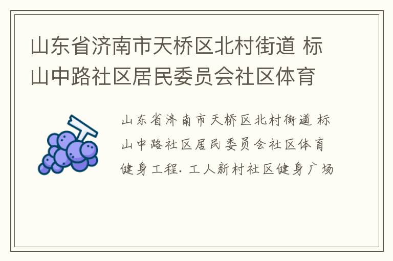 山東省濟南市天橋區(qū)北村街道 標(biāo)山中路社區(qū)居民委員會社區(qū)體育健身工程.工人新村社區(qū)健身廣場