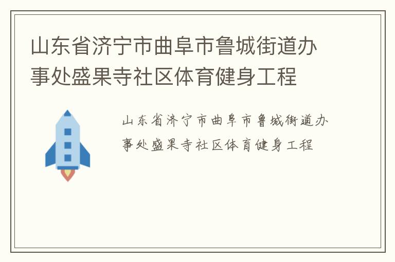 山東省濟(jì)寧市曲阜市魯城街道辦事處盛果寺社區(qū)體育健身工程