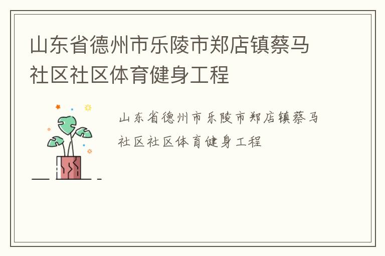 山東省德州市樂(lè)陵市鄭店鎮(zhèn)蔡馬社區(qū)社區(qū)體育健身工程