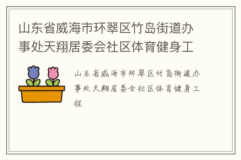 山東省威海市環(huán)翠區(qū)竹島街道辦事處天翔居委會(huì)社區(qū)體育健身工程