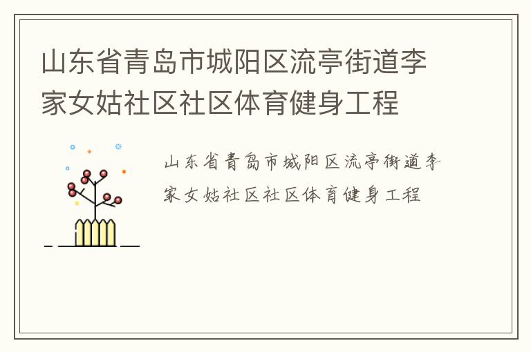 山東省青島市城陽(yáng)區(qū)流亭街道李家女姑社區(qū)社區(qū)體育健身工程