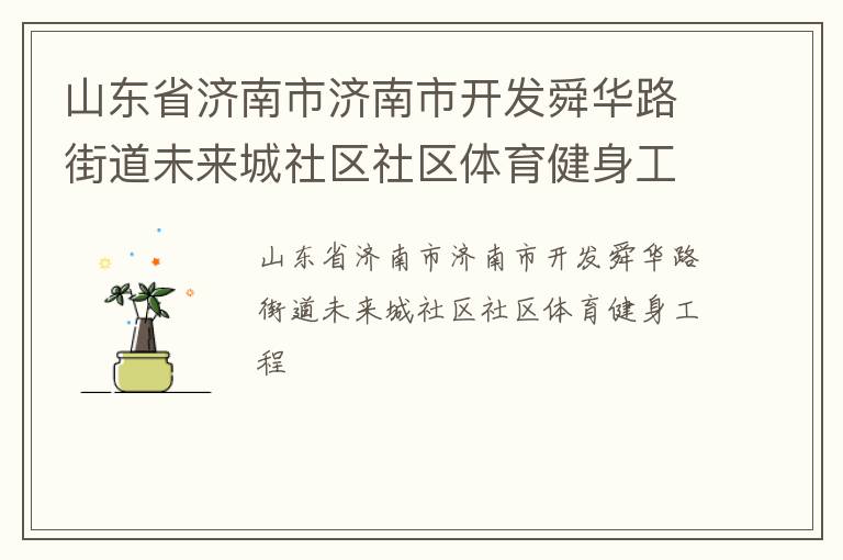 山東省濟南市濟南市開發(fā)舜華路街道未來城社區(qū)社區(qū)體育健身工程