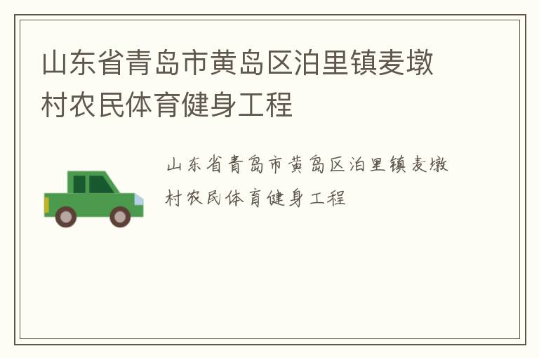山東省青島市黃島區(qū)泊里鎮(zhèn)麥墩村農民體育健身工程