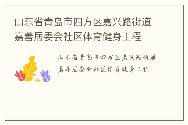 山東省青島市四方區(qū)嘉興路街道嘉善居委會(huì)社區(qū)體育健身工程