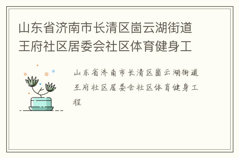 山東省濟(jì)南市長清區(qū)崮云湖街道王府社區(qū)居委會社區(qū)體育健身工程