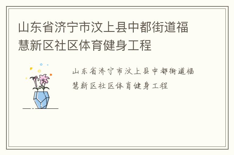 山東省濟(jì)寧市汶上縣中都街道?；坌聟^(qū)社區(qū)體育健身工程