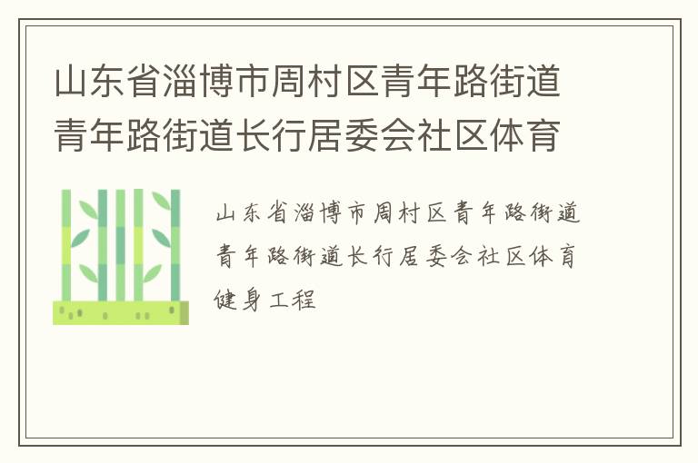 山東省淄博市周村區(qū)青年路街道青年路街道長行居委會(huì)社區(qū)體育健身工程