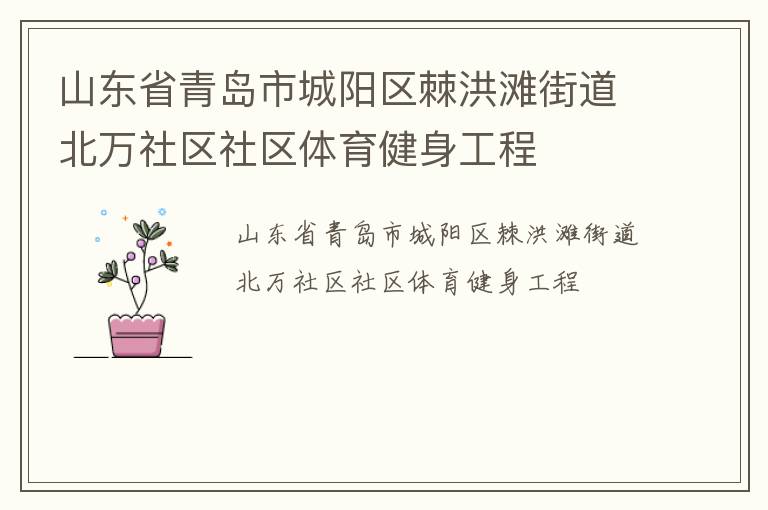山東省青島市城陽(yáng)區(qū)棘洪灘街道北萬(wàn)社區(qū)社區(qū)體育健身工程