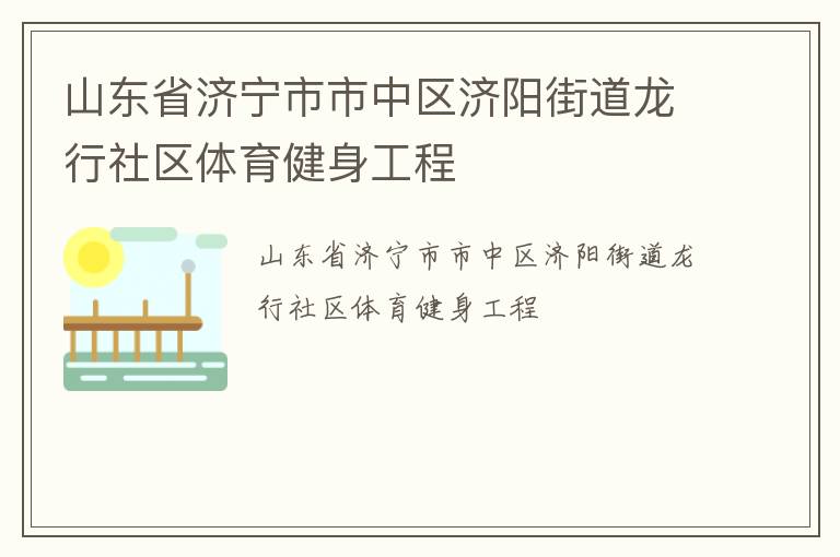 山東省濟寧市市中區(qū)濟陽街道龍行社區(qū)體育健身工程