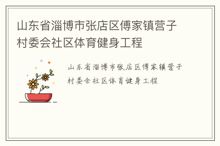 山東省淄博市張店區(qū)傅家鎮(zhèn)營子村委會(huì)社區(qū)體育健身工程