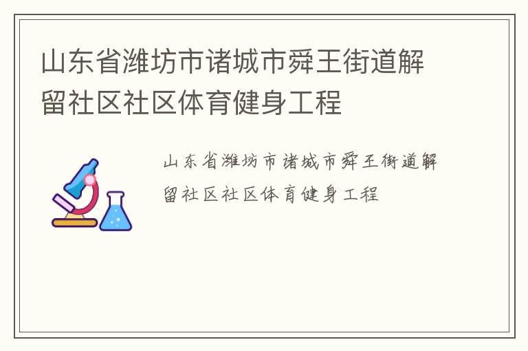 山東省濰坊市諸城市舜王街道解留社區(qū)社區(qū)體育健身工程
