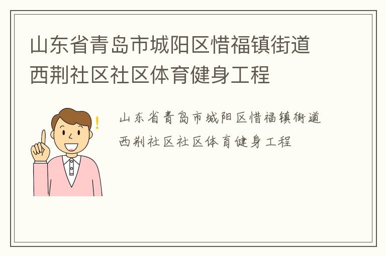 山東省青島市城陽(yáng)區(qū)惜福鎮(zhèn)街道西荊社區(qū)社區(qū)體育健身工程