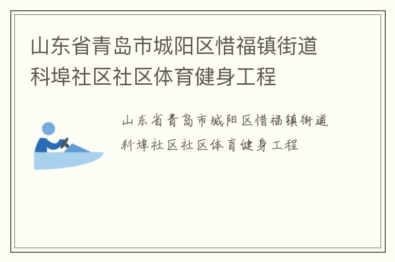 山東省青島市城陽(yáng)區(qū)惜福鎮(zhèn)街道科埠社區(qū)社區(qū)體育健身工程