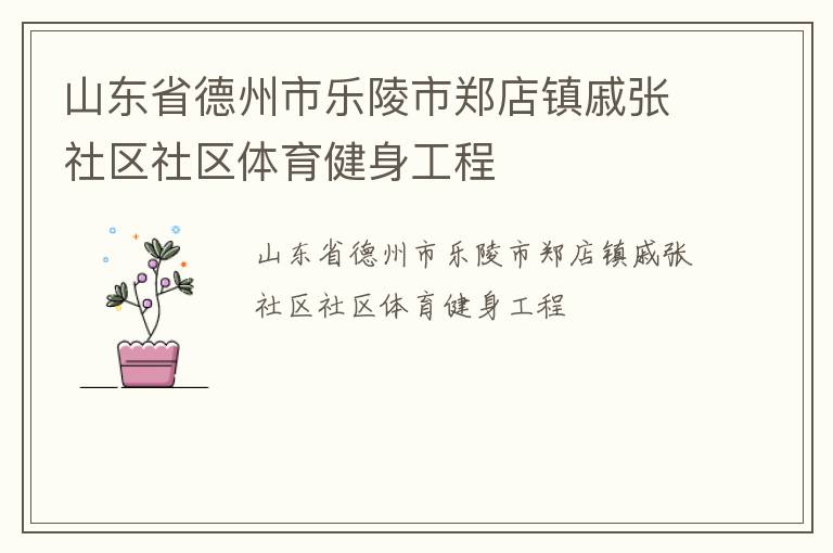 山東省德州市樂陵市鄭店鎮(zhèn)戚張社區(qū)社區(qū)體育健身工程 山東省德州市樂陵市鄭店鎮(zhèn)戚張社區(qū)社區(qū)體育健身工程