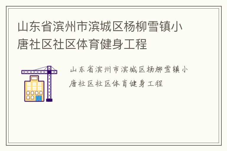 山東省濱州市濱城區(qū)楊柳雪鎮(zhèn)小唐社區(qū)社區(qū)體育健身工程 山東省濱州市濱城區(qū)楊柳雪鎮(zhèn)小唐社區(qū)社區(qū)體育健身工程