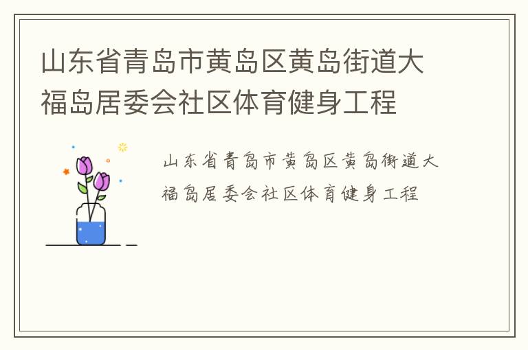 山東省青島市黃島區(qū)黃島街道大福島居委會(huì)社區(qū)體育健身工程
