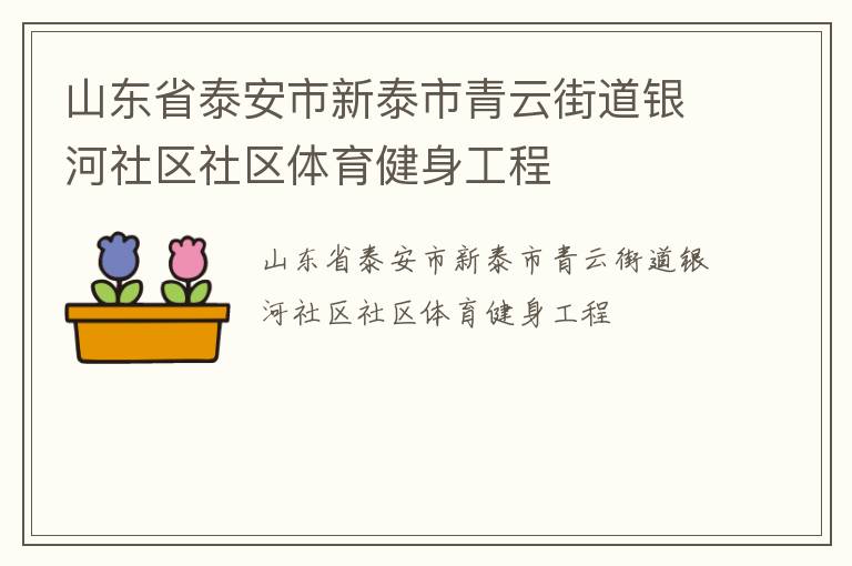 山東省泰安市新泰市青云街道銀河社區(qū)社區(qū)體育健身工程