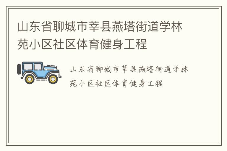 山東省聊城市莘縣燕塔街道學(xué)林苑小區(qū)社區(qū)體育健身工程