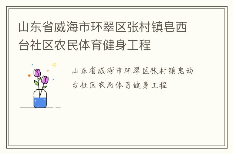 山東省威海市環(huán)翠區(qū)張村鎮(zhèn)皂西臺社區(qū)農民體育健身工程