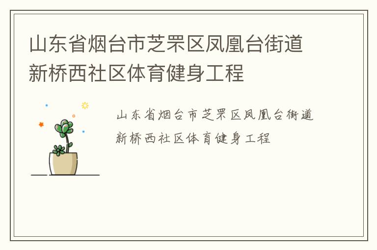 山東省煙臺市芝罘區(qū)鳳凰臺街道新橋西社區(qū)體育健身工程