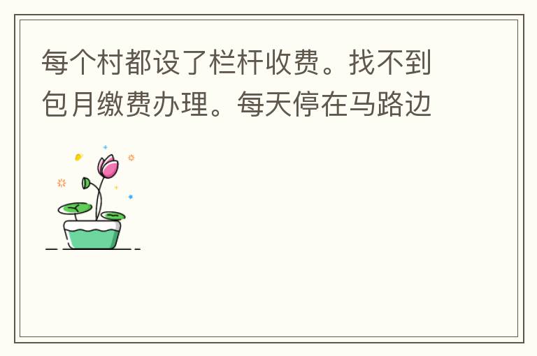 每個(gè)村都設(shè)了欄桿收費(fèi)。找不到包月繳費(fèi)辦理。每天停在馬路邊上。每天違停罰款幾次了。想知道在哪里可以辦理這些業(yè)務(wù)