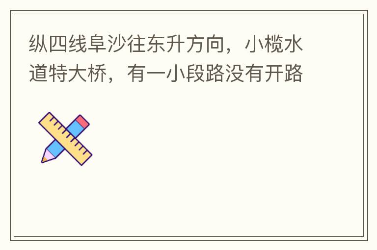 縱四線阜沙往東升方向，小欖水道特大橋，有一小段路沒有開路燈，阜沙往東升上橋的一小段路，沒有開，其他都開了，為什么這一段路不開，經(jīng)過的時候感覺很奇怪。